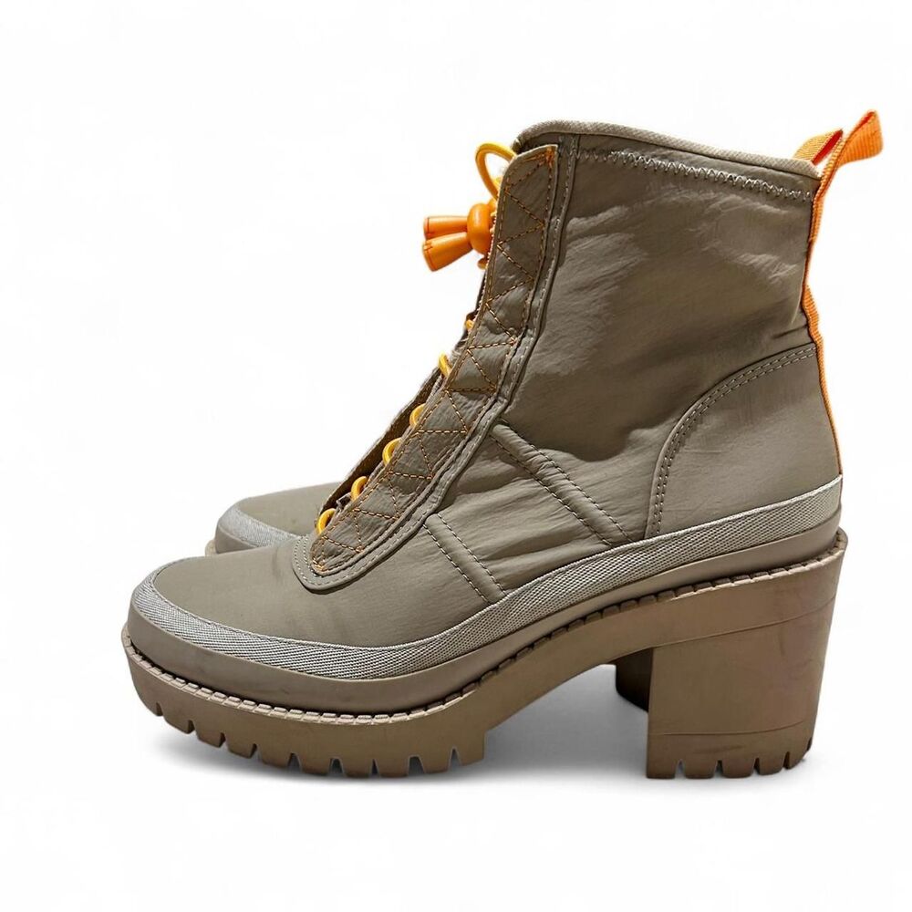 Steve Madden Womens Contender Ankle Round Orange and Khaki Heeled Boots W8.5
